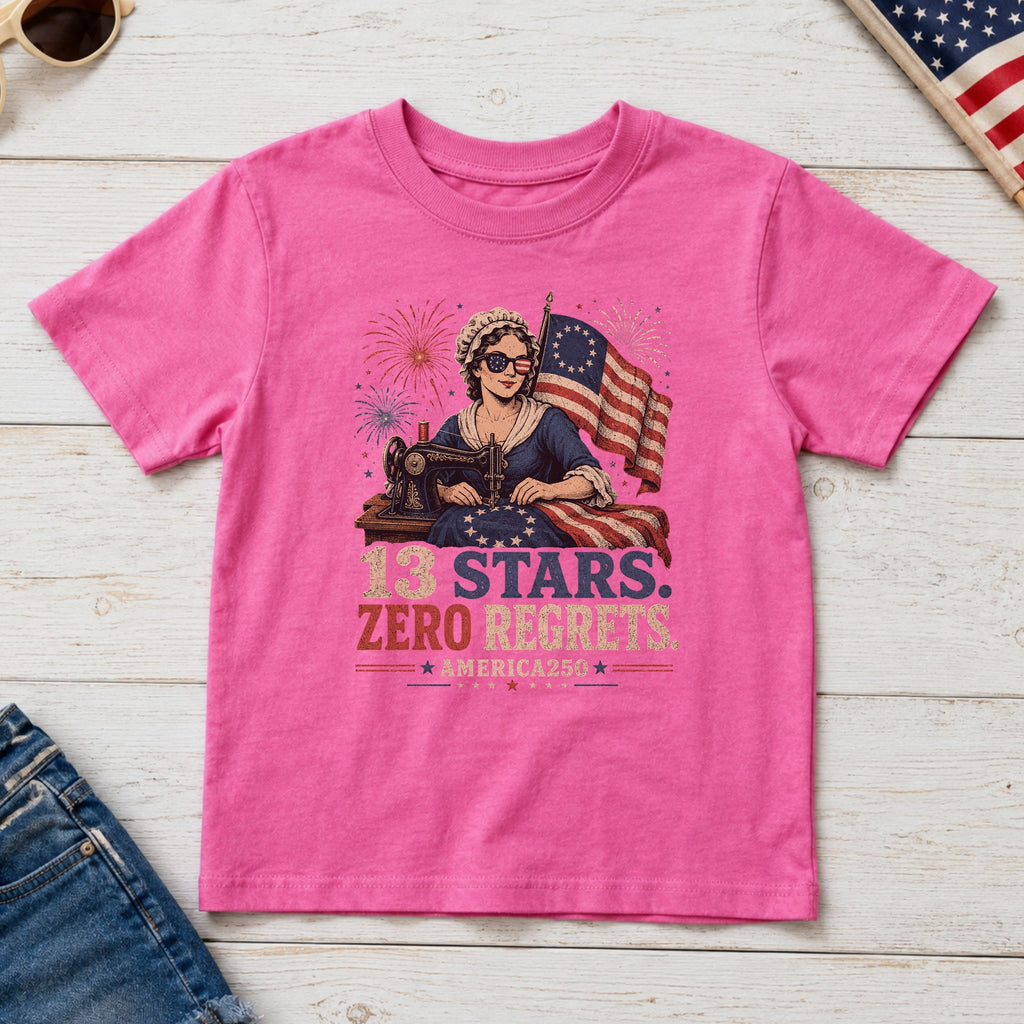 13 Stars Zero Regrets Vintage Betsy Ross Flag Youth Tee