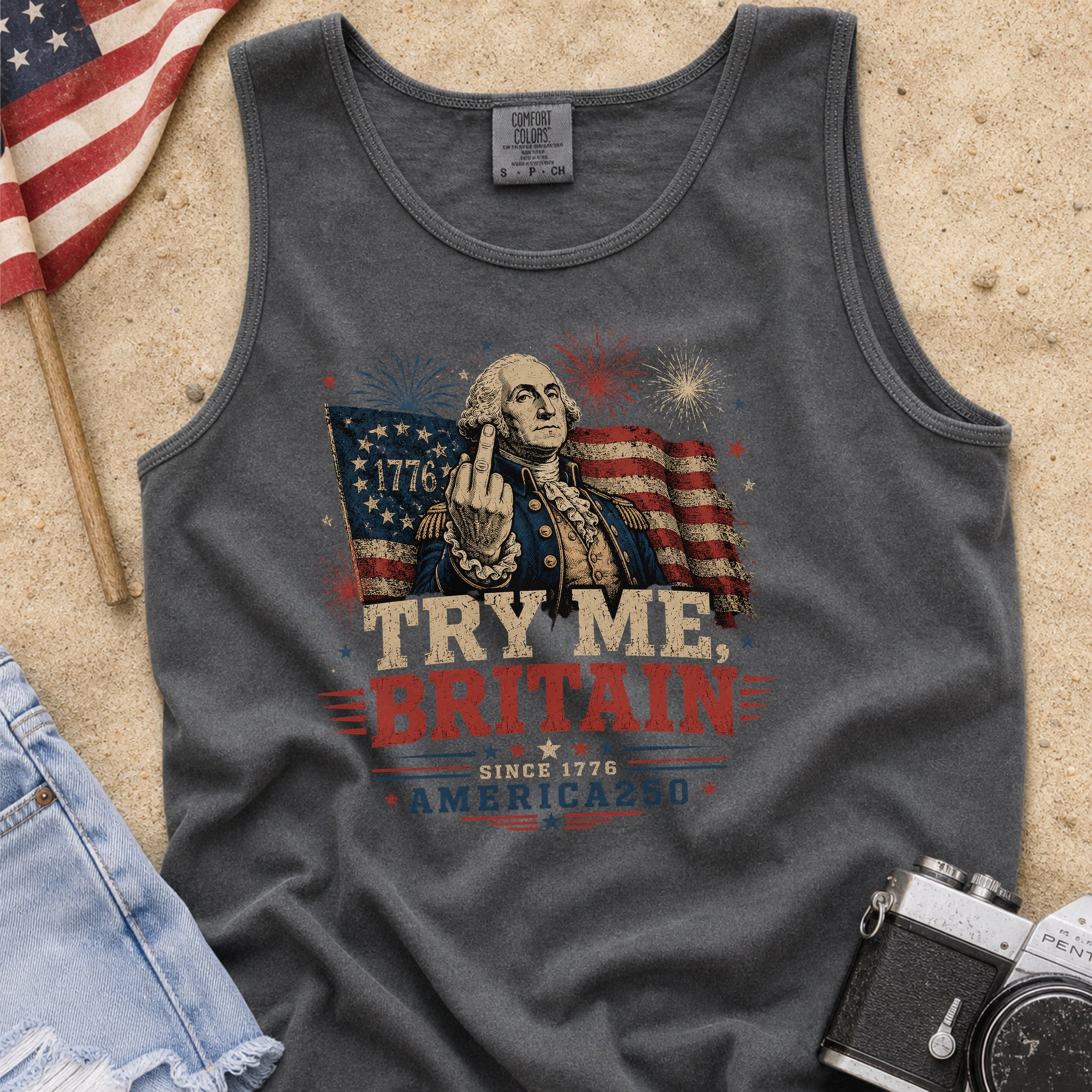 Try Me Britain Tank Top, Patriotic America 250 Independence Day