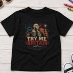 Try Me Britain Youth Tee, Patriotic America 250 Independence Day