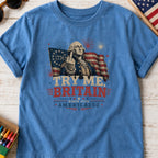 Try Me Britain Youth Tee, Patriotic America 250 Independence Day