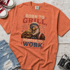 Born to Grill Forced to Work Patriotic BBQ T-Shirt — America 250