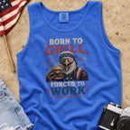 Born to Grill Forced to Work Patriotic BBQ Tank Top, America 250