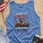 Born to Grill Forced to Work Patriotic BBQ Tank Top, America 250