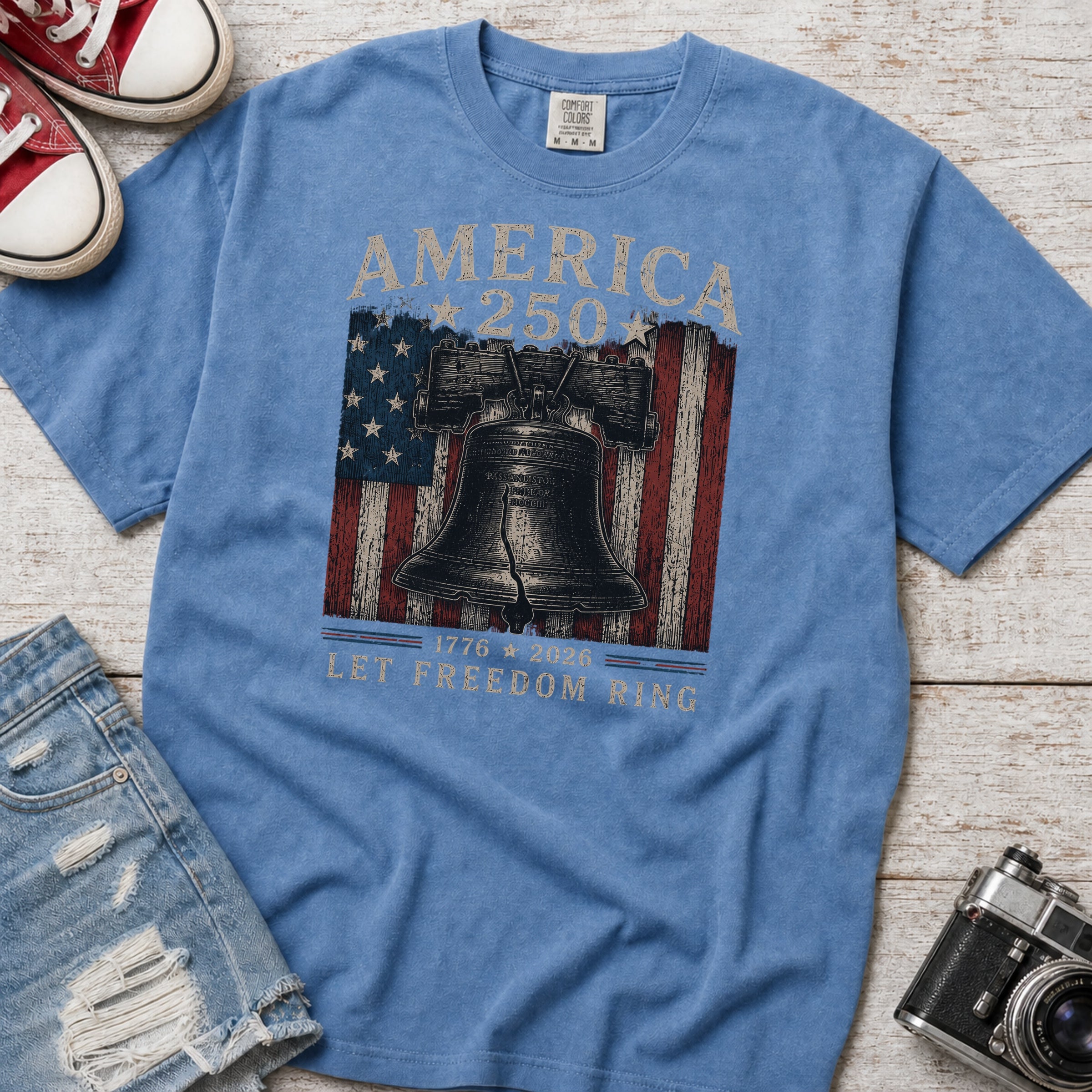Liberty Bell "Still Cracked, Still Free" Patriotic T-Shirt, America 250