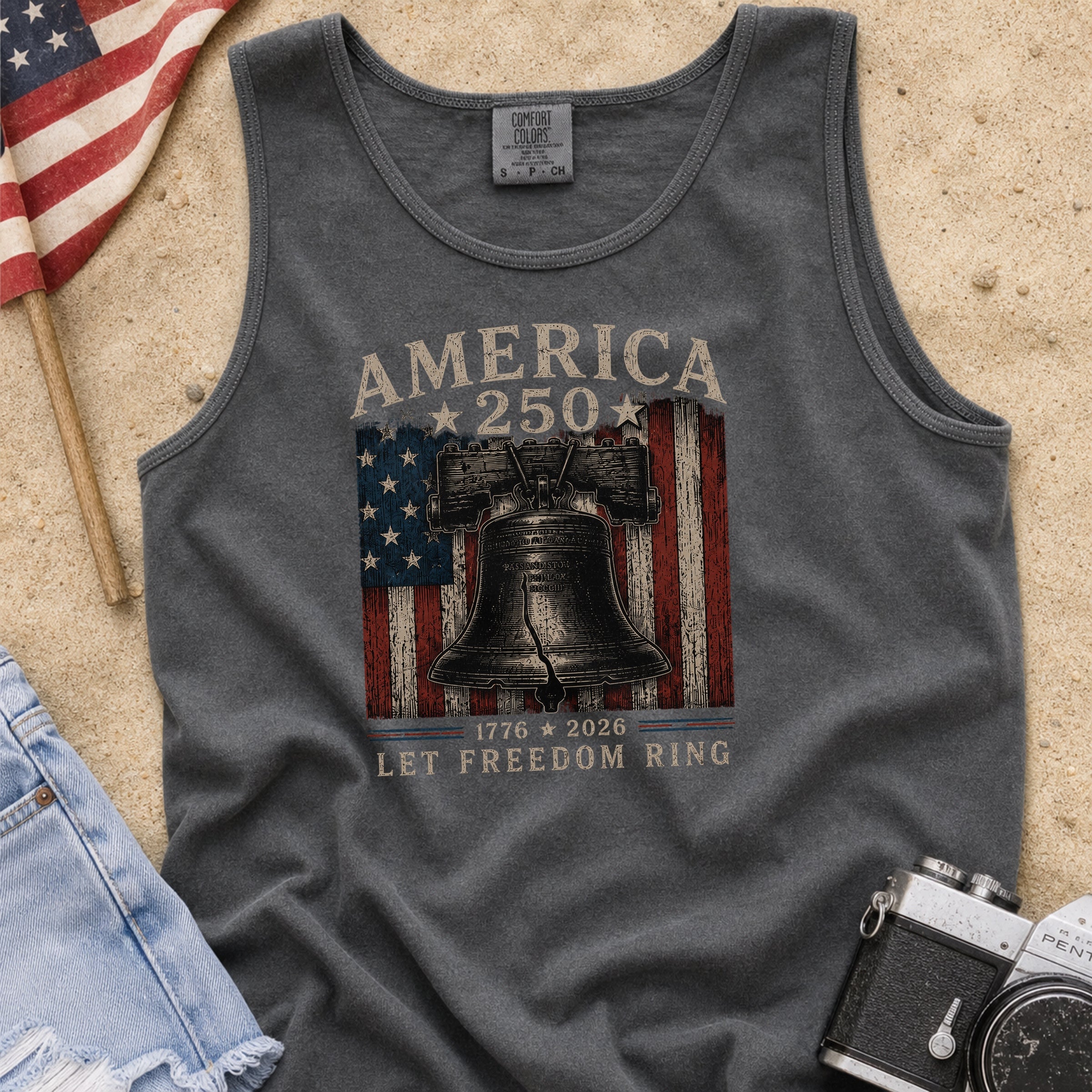 Liberty Bell "Still Cracked, Still Free" Patriotic Tank Top, America 250