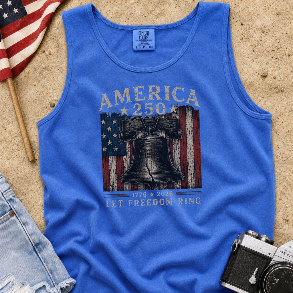 Liberty Bell "Still Cracked, Still Free" Patriotic Tank Top, America 250