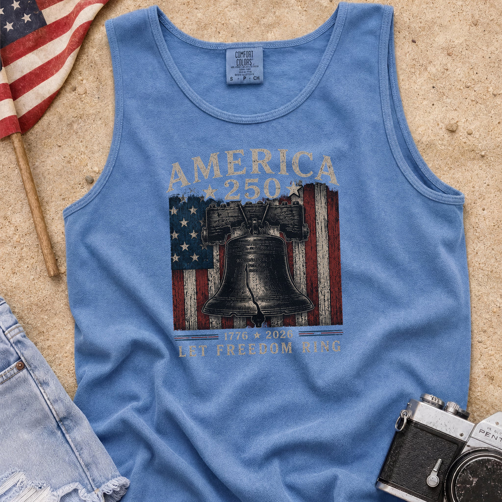 Liberty Bell "Still Cracked, Still Free" Patriotic Tank Top, America 250