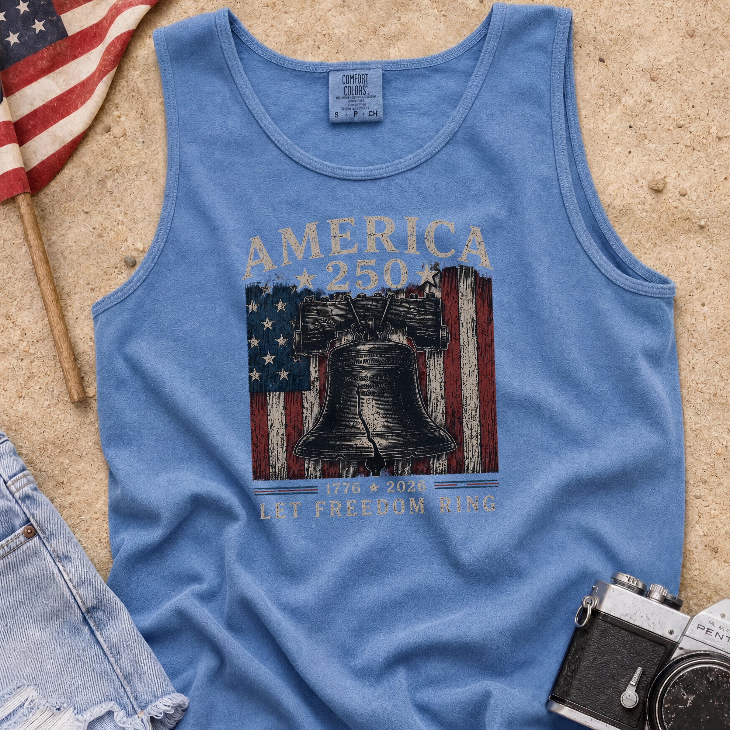 Liberty Bell "Still Cracked, Still Free" Patriotic Tank Top, America 250