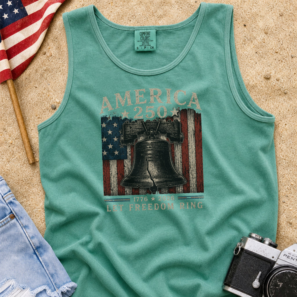 Liberty Bell "Still Cracked, Still Free" Patriotic Tank Top, America 250