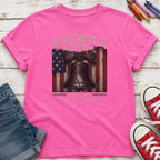 Liberty Bell "Still Cracked, Still Free" Patriotic Youth Tee, America 250