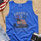 America 250 Vintage Flag Tank Top, 1776–2026 Flag Heritage Tee, One Nation One People One Future