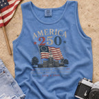 America 250 Vintage Flag Tank Top, 1776–2026 Flag Heritage Tee, One Nation One People One Future