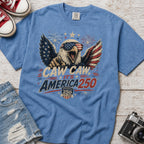 Patriotic Eagle T-Shirt — “Caw Caw It's America 250” Vintage Fourth of July Tee