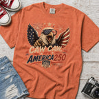 Patriotic Eagle T-Shirt — “Caw Caw It's America 250” Vintage Fourth of July Tee