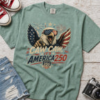 Patriotic Eagle T-Shirt — “Caw Caw It's America 250” Vintage Fourth of July Tee