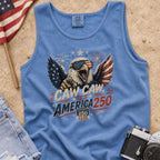 Patriotic Eagle Tank Top — “Caw Caw It's America 250” Vintage Fourth of July Shirt
