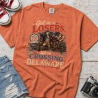 Get in Losers, We're Crossing Delaware Patriotic George Washington Vintage Design T-Shirt