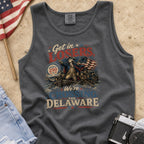 Get in Losers, We're Crossing Delaware Patriotic George Washington Vintage Design Tank Top