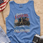 Get in Losers, We're Crossing Delaware Patriotic George Washington Vintage Design Tank Top
