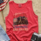 Get in Losers, We're Crossing Delaware Patriotic George Washington Vintage Design Tank Top