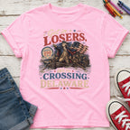 Get in Losers, We're Crossing Delaware Patriotic George Washington Vintage Design Youth T-Shirt