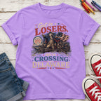 Get in Losers, We're Crossing Delaware Patriotic George Washington Vintage Design Youth T-Shirt
