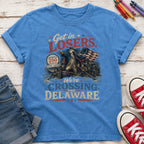 Get in Losers, We're Crossing Delaware Patriotic George Washington Vintage Design Youth T-Shirt