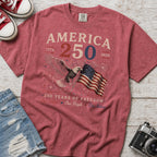 America 250 Eagle & Flag T-Shirt, 250 Years of Freedom Patriotic Tee