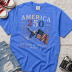 America 250 Eagle & Flag T-Shirt, 250 Years of Freedom Patriotic Tee