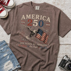 America 250 Eagle & Flag T-Shirt, 250 Years of Freedom Patriotic Tee