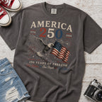 America 250 Eagle & Flag T-Shirt, 250 Years of Freedom Patriotic Tee