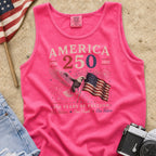 America 250 Tank Top, 250 Years of Freedom Flag & Eagle Independence Day Shirt
