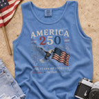 America 250 Tank Top, 250 Years of Freedom Flag & Eagle Independence Day Shirt