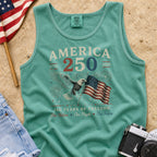 America 250 Tank Top, 250 Years of Freedom Flag & Eagle Independence Day Shirt
