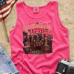 Founding Fathers Grilluminati Patriotic Tank Top, America250 1776–2026 Vintage Shirt