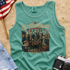 Founding Fathers Grilluminati Patriotic Tank Top, America250 1776–2026 Vintage Shirt