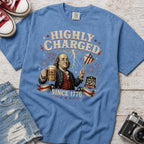 Highly Charged Since 1776 Benjamin Franklin Patriotic Beer America250 T-Shirt
