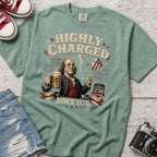 Highly Charged Since 1776 Benjamin Franklin Patriotic Beer America250 T-Shirt