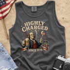 Highly Charged Since 1776 Benjamin Franklin Patriotic Beer America250 Tank Top