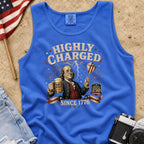 Highly Charged Since 1776 Benjamin Franklin Patriotic Beer America250 Tank Top