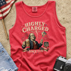 Highly Charged Since 1776 Benjamin Franklin Patriotic Beer America250 Tank Top