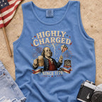 Highly Charged Since 1776 Benjamin Franklin Patriotic Beer America250 Tank Top