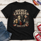 Highly Charged Since 1776 Benjamin Franklin Patriotic Beer America250 Youth Tee