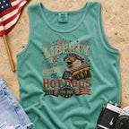 Life, Liberty & The Hot Dogs Patriotic Eagle BBQ America 250 Tank Top