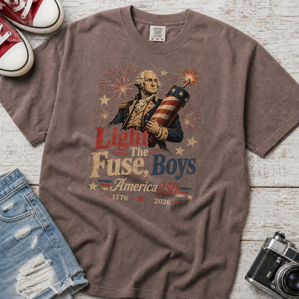 Light the Fuse, Boys Vintage America 250 Fourth of July T-Shirt