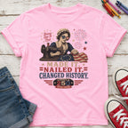 Betsey Ross 'Made It, Nailed It, Changed History' Vintage Sewing 1776 Flag Youth Tee, America 250