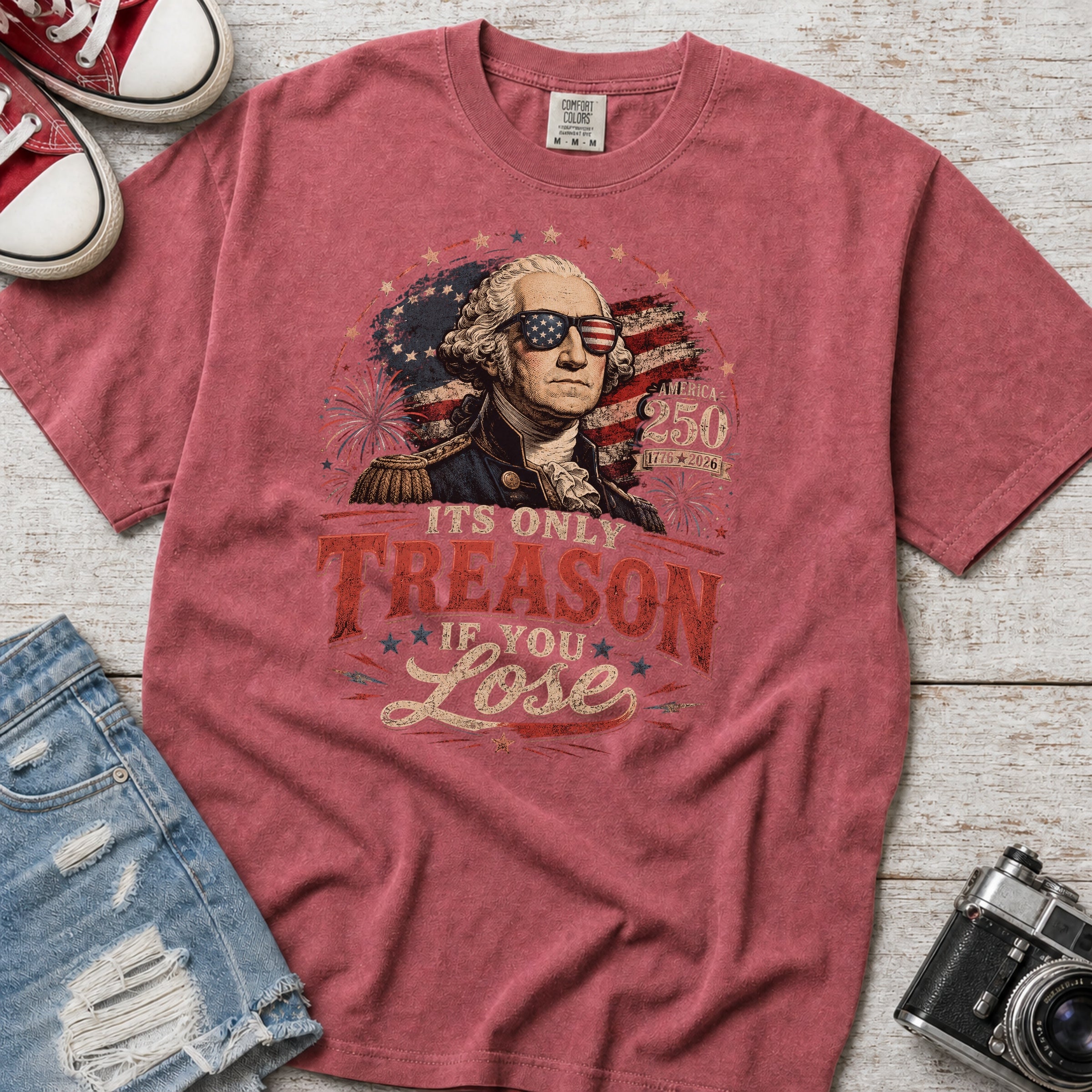 Its Only Treason If You Lose, Patriotic George Washington T‑Shirt Secondary image