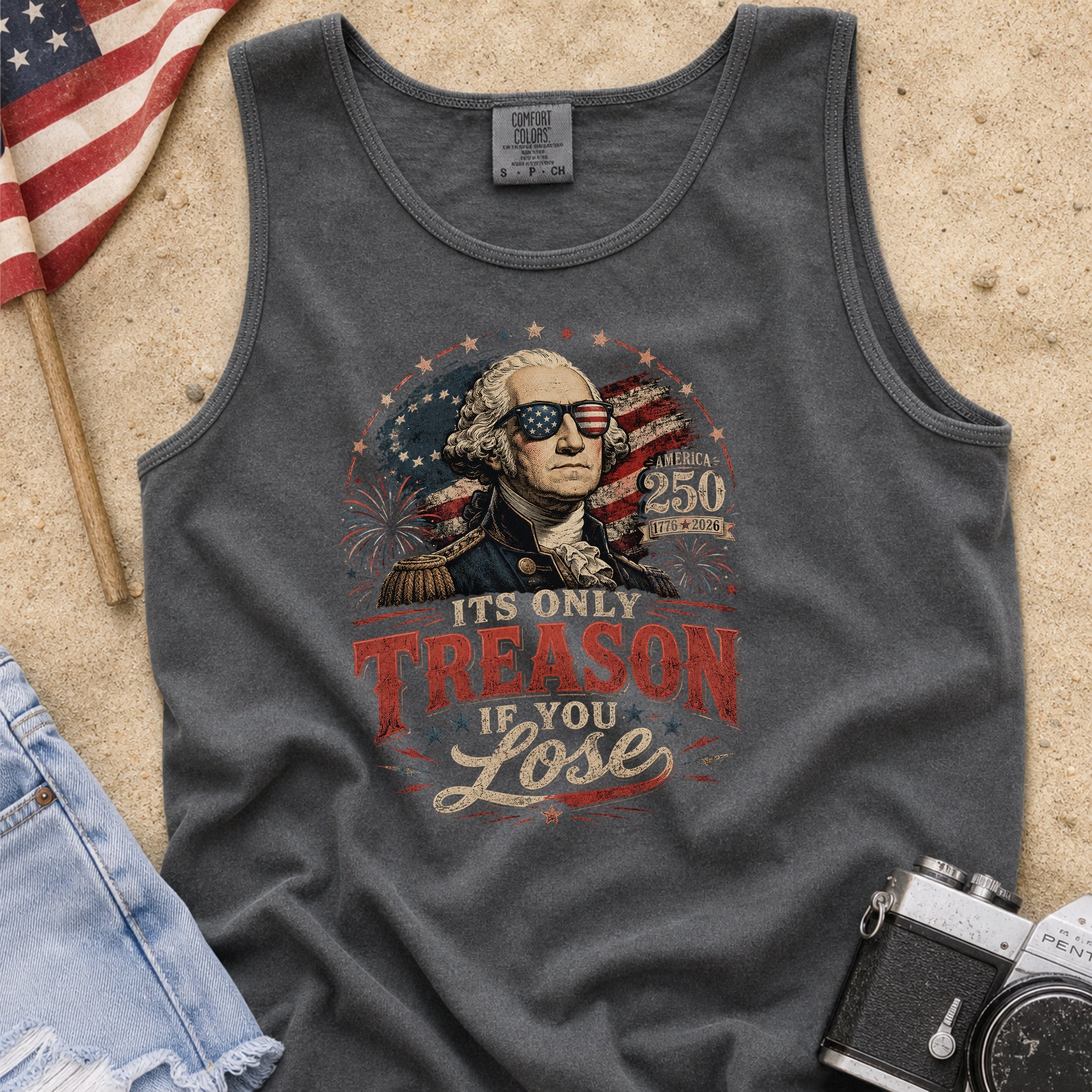 Its Only Treason If You Lose, Patriotic George Washington Tank Top