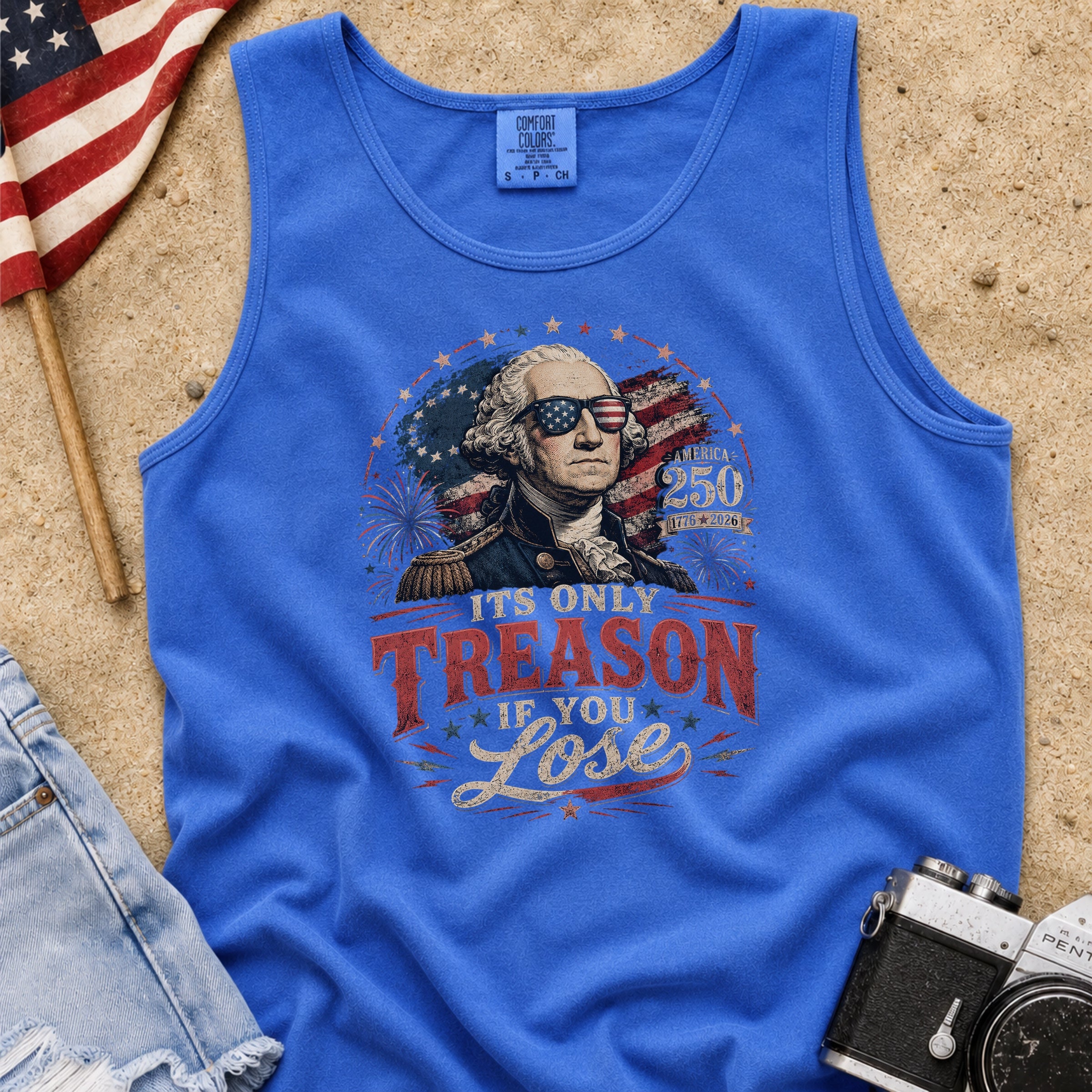 Its Only Treason If You Lose, Patriotic George Washington Tank Top