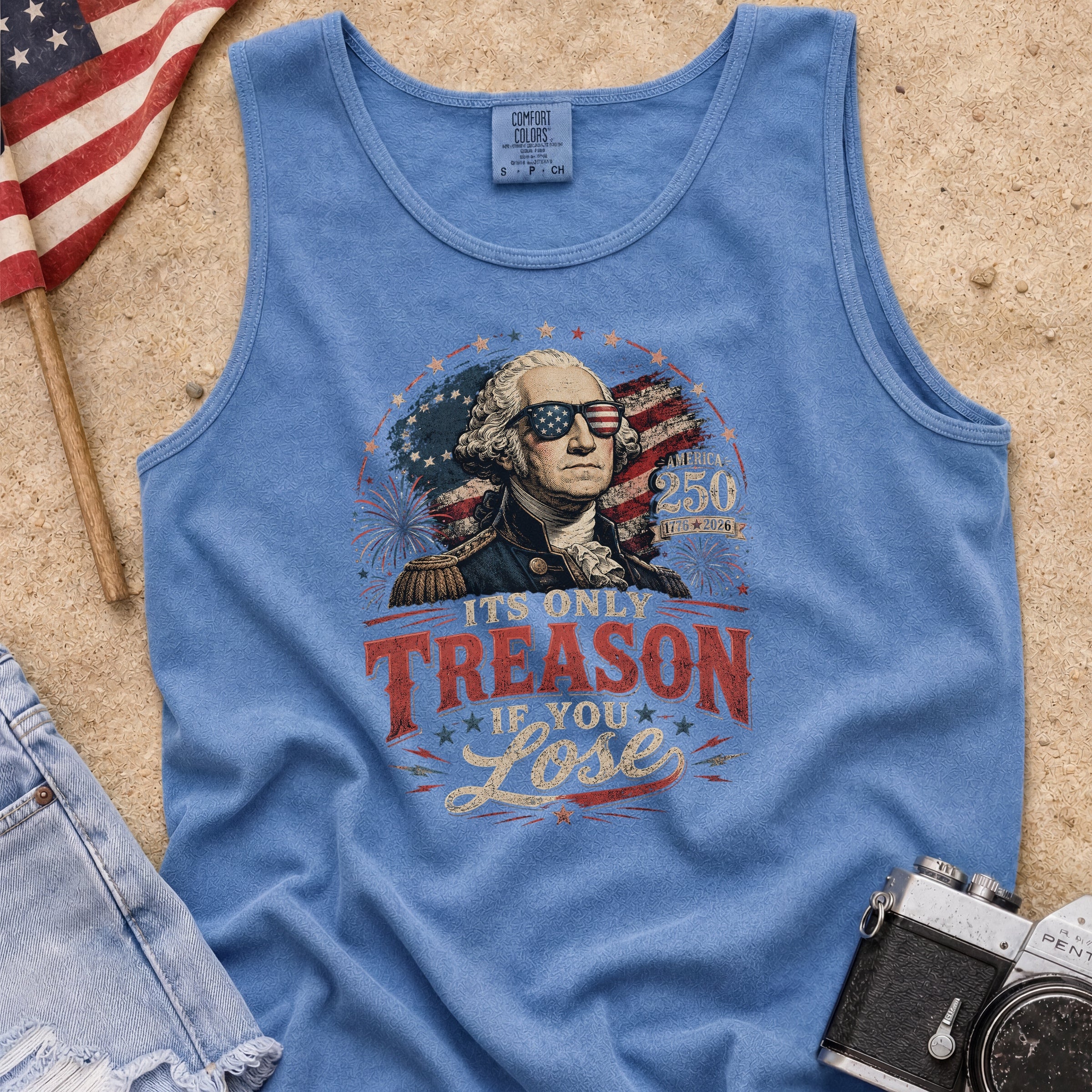 Its Only Treason If You Lose, Patriotic George Washington Tank Top